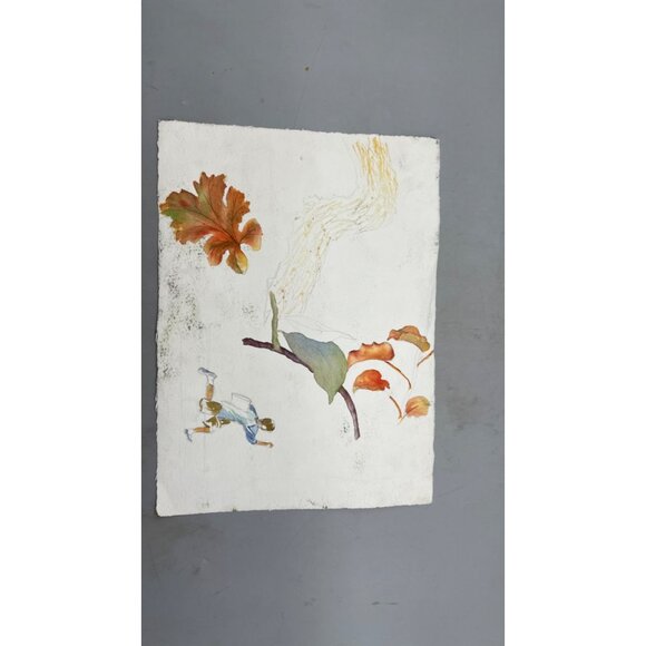 Handcrafted Watercolor Painting Of Winter Scenery With Geese landscape READ - Picture 5 of 5